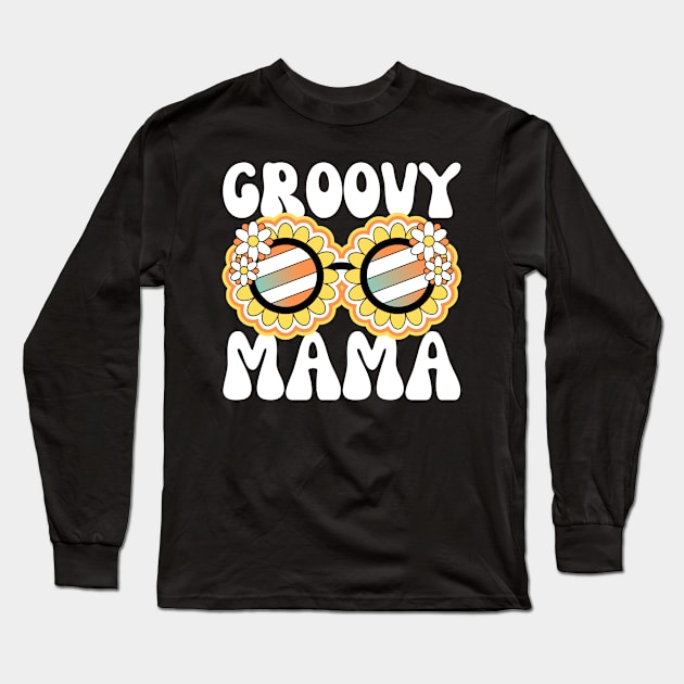 Groovy Mama Retro Sunglasses Long Sleeve T-Shirt by Teewyld